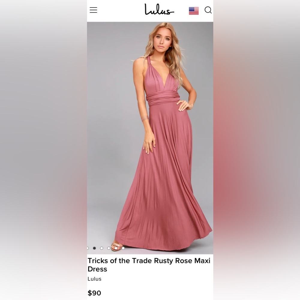 Lulus Tricks of the Trade Rusty Rose Maxi Dress